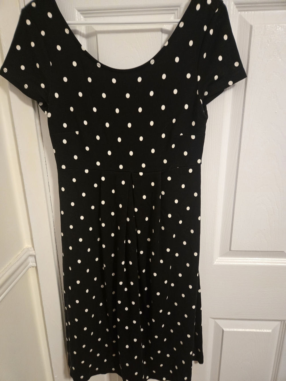 Old Navy Maternity Black Dress with White Polka Dots